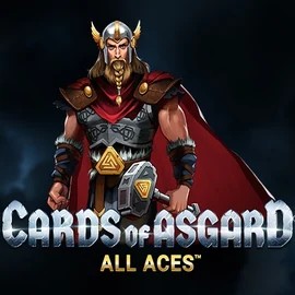 Cards of Asgard All Aces slot logo by Switch Studios at Wild Card City Casino